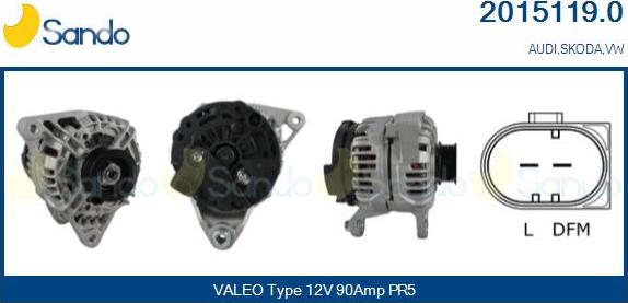 Sando 2015119.0 - Alternator autospares.lv