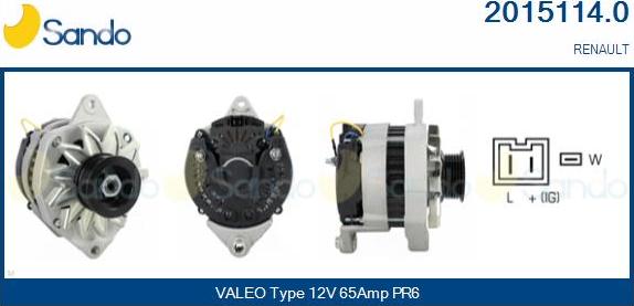 Sando 2015114.0 - Alternator autospares.lv