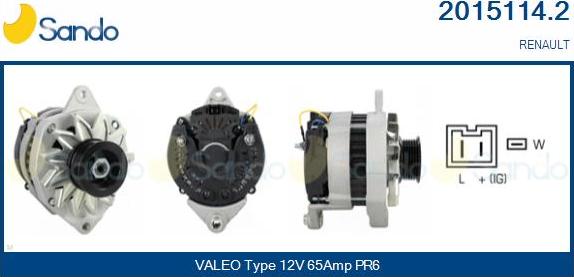 Sando 2015114.2 - Alternator autospares.lv