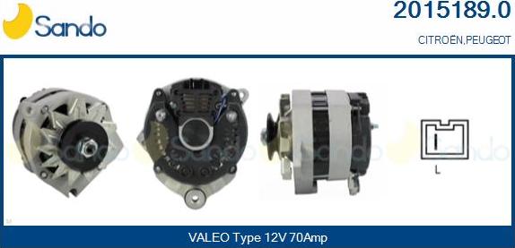 Sando 2015189.0 - Alternator autospares.lv