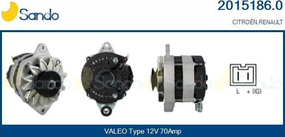 Sando 2015186.0 - Alternator autospares.lv