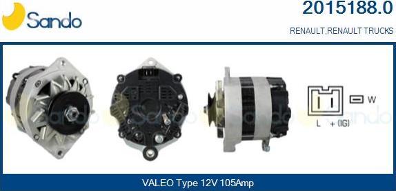 Sando 2015188.0 - Alternator autospares.lv