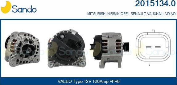 Sando 2015134.0 - Alternator autospares.lv