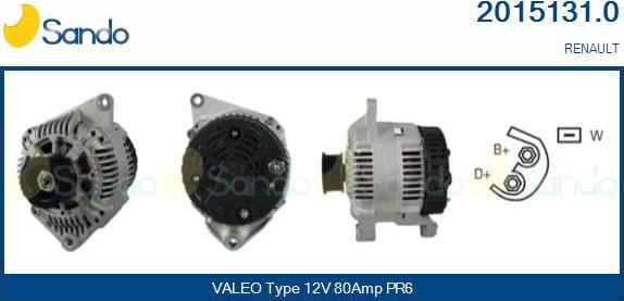 Sando 2015131.0 - Alternator autospares.lv