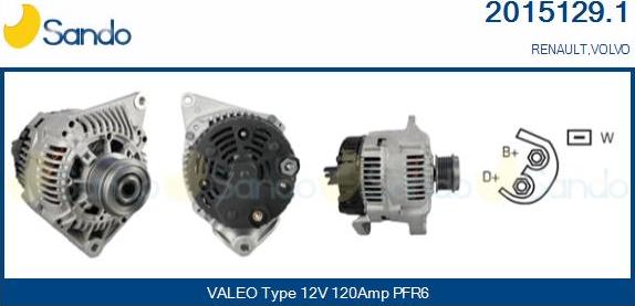 Sando 2015129.1 - Alternator autospares.lv