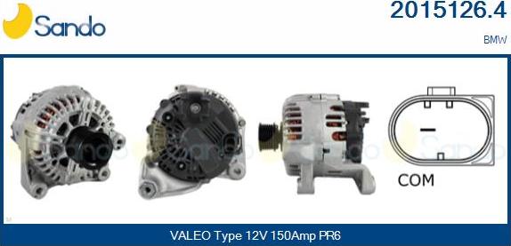 Sando 2015126.4 - Alternator autospares.lv