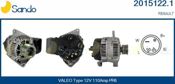 Sando 2015122.1 - Alternator autospares.lv