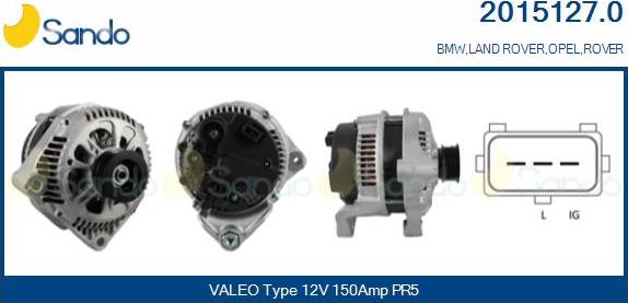 Sando 2015127.0 - Alternator autospares.lv