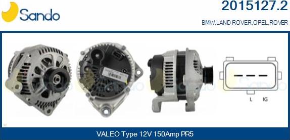 Sando 2015127.2 - Alternator autospares.lv