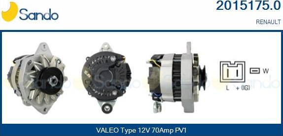 Sando 2015175.0 - Alternator autospares.lv