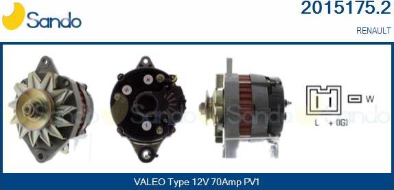 Sando 2015175.2 - Alternator autospares.lv