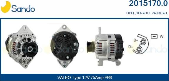 Sando 2015170.0 - Alternator autospares.lv