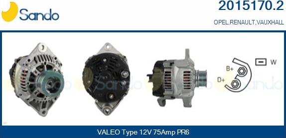 Sando 2015170.2 - Alternator autospares.lv