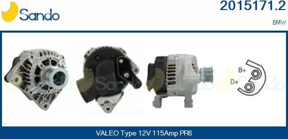 Sando 2015171.2 - Alternator autospares.lv