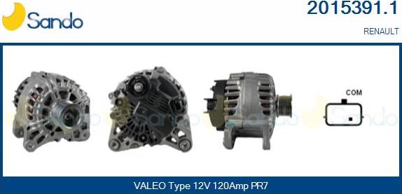 Sando 2015391.1 - Alternator autospares.lv