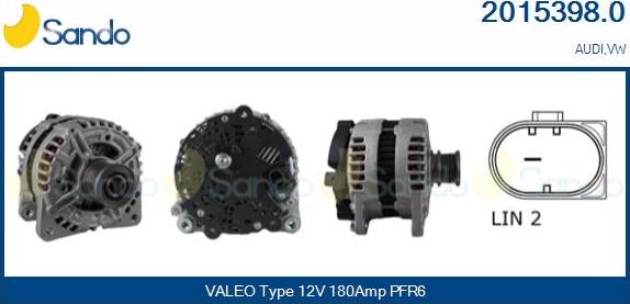 Sando 2015398.0 - Alternator autospares.lv