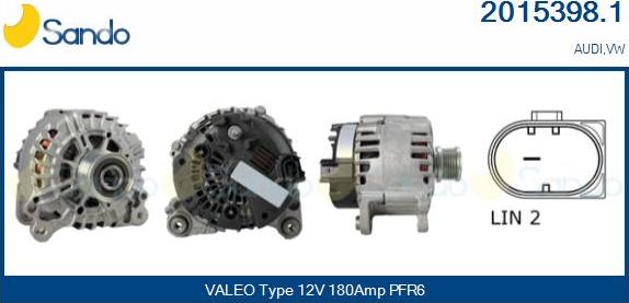 Sando 2015398.1 - Alternator autospares.lv