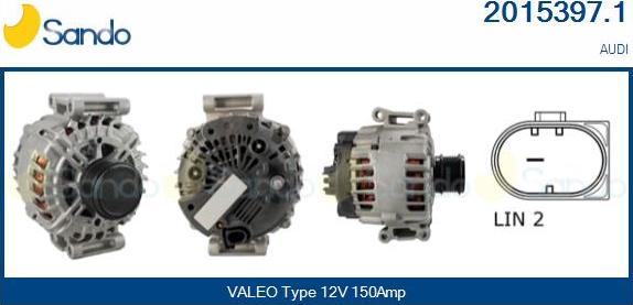 Sando 2015397.1 - Alternator autospares.lv