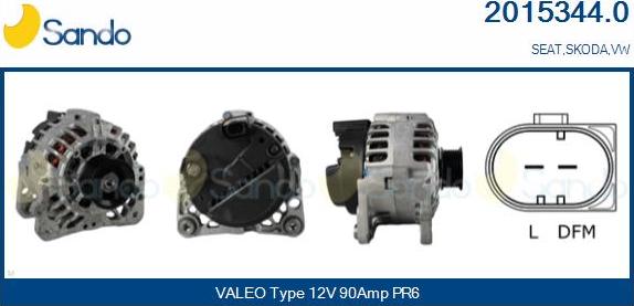 Sando 2015344.0 - Alternator autospares.lv