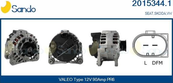 Sando 2015344.1 - Alternator autospares.lv