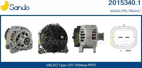 Sando 2015340.1 - Alternator autospares.lv