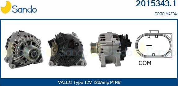 Sando 2015343.1 - Alternator autospares.lv