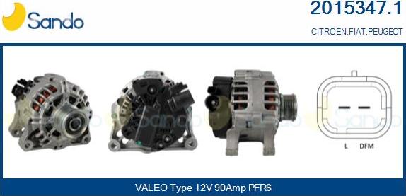 Sando 2015347.1 - Alternator autospares.lv