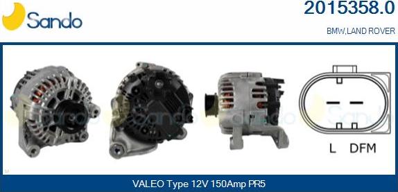 Sando 2015358.0 - Alternator autospares.lv