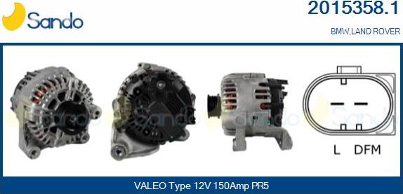 Sando 2015358.1 - Alternator autospares.lv