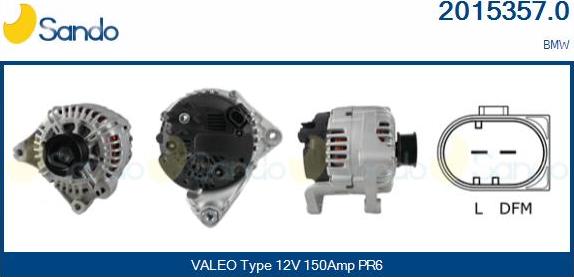 Sando 2015357.0 - Alternator autospares.lv