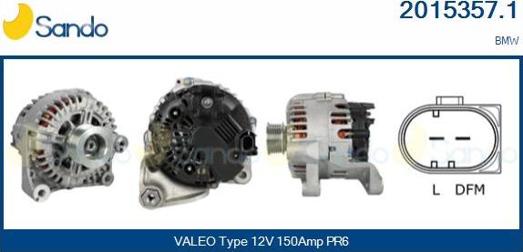 Sando 2015357.1 - Alternator autospares.lv