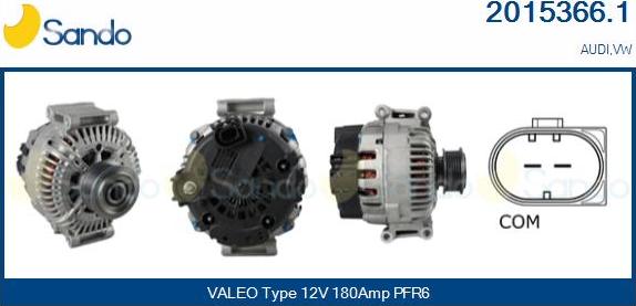 Sando 2015366.1 - Alternator autospares.lv