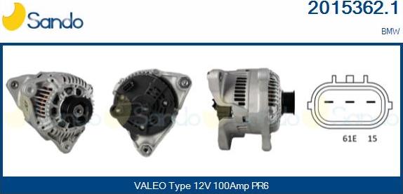 Sando 2015362.1 - Alternator autospares.lv