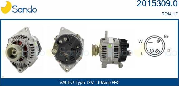 Sando 2015309.0 - Alternator autospares.lv