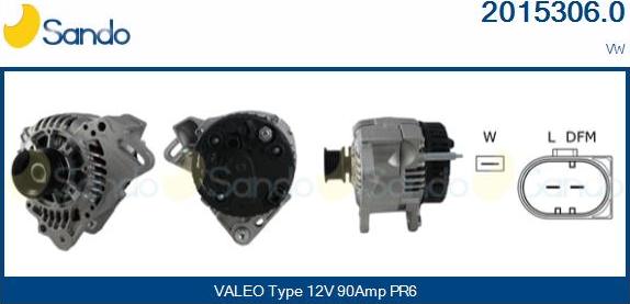 Sando 2015306.0 - Alternator autospares.lv