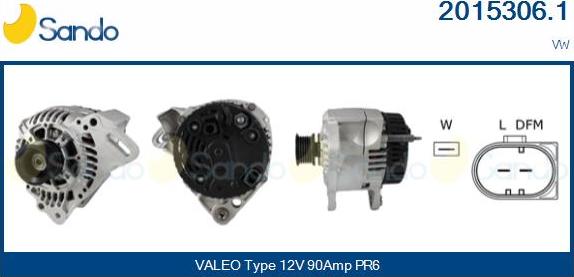 Sando 2015306.1 - Alternator autospares.lv