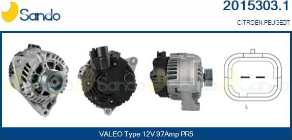 Sando 2015303.1 - Alternator autospares.lv