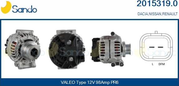 Sando 2015319.0 - Alternator autospares.lv