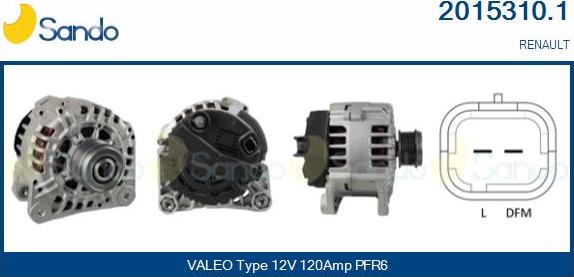 Sando 2015310.1 - Alternator autospares.lv