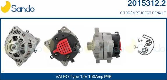 Sando 2015312.2 - Alternator autospares.lv