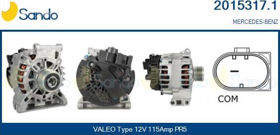 Sando 2015317.1 - Alternator autospares.lv