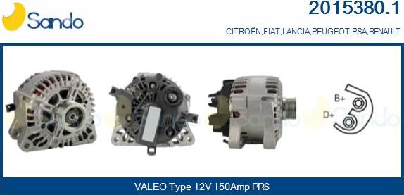 Sando 2015380.1 - Alternator autospares.lv