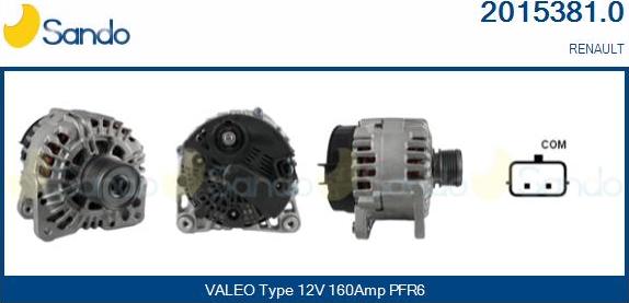 Sando 2015381.0 - Alternator autospares.lv