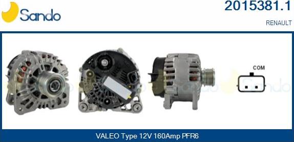 Sando 2015381.1 - Alternator autospares.lv