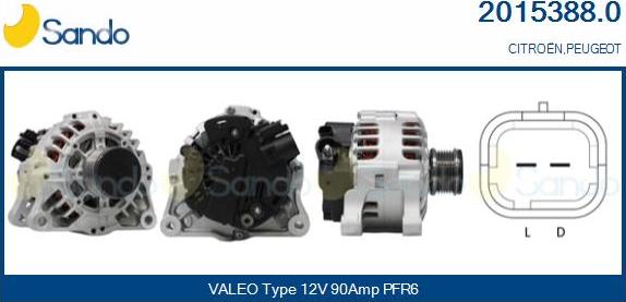 Sando 2015388.0 - Alternator autospares.lv