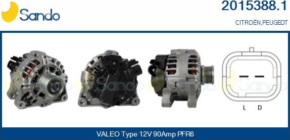 Sando 2015388.1 - Alternator autospares.lv