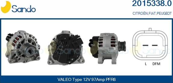 Sando 2015338.0 - Alternator autospares.lv