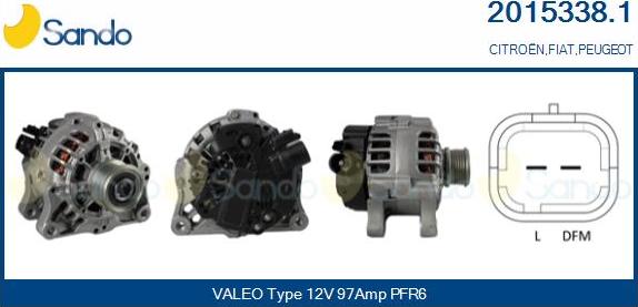 Sando 2015338.1 - Alternator autospares.lv