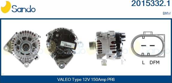 Sando 2015332.1 - Alternator autospares.lv