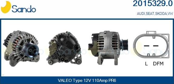 Sando 2015329.0 - Alternator autospares.lv